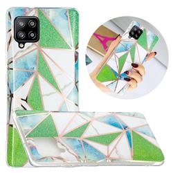 Green Triangle Painted Marble Electroplating Protective Case for Samsung Galaxy A42 5G