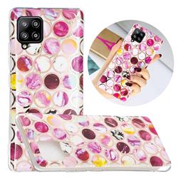 Round Puzzle Painted Marble Electroplating Protective Case for Samsung Galaxy A42 5G