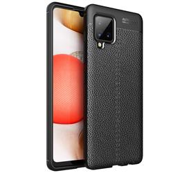 Luxury Auto Focus Litchi Texture Silicone TPU Back Cover for Samsung Galaxy A42 5G - Black
