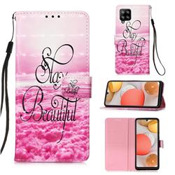 Beautiful 3D Painted Leather Wallet Case for Samsung Galaxy A42 5G