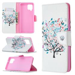 Colorful Tree Leather Wallet Case for Samsung Galaxy A42 5G