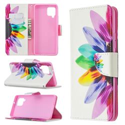 Seven-color Flowers Leather Wallet Case for Samsung Galaxy A42 5G