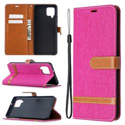Jeans Cowboy Denim Leather Wallet Case for Samsung Galaxy A42 5G - Rose