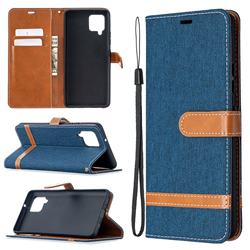 Jeans Cowboy Denim Leather Wallet Case for Samsung Galaxy A42 5G - Dark Blue