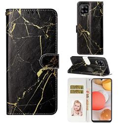Black Gold Marble PU Leather Wallet Case for Samsung Galaxy A42 5G