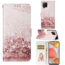 Glittering Rose Gold PU Leather Wallet Case for Samsung Galaxy A42 5G