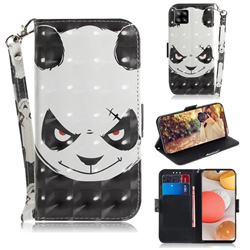 Angry Bear 3D Painted Leather Wallet Phone Case for Samsung Galaxy A42 5G