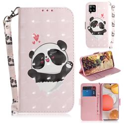 Heart Cat 3D Painted Leather Wallet Phone Case for Samsung Galaxy A42 5G