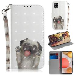 Pug Dog 3D Painted Leather Wallet Phone Case for Samsung Galaxy A42 5G