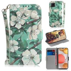Watercolor Flower 3D Painted Leather Wallet Phone Case for Samsung Galaxy A42 5G