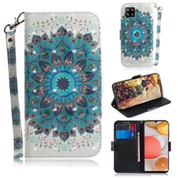 Peacock Mandala 3D Painted Leather Wallet Phone Case for Samsung Galaxy A42 5G