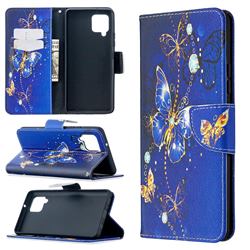 Purple Butterfly Leather Wallet Case for Samsung Galaxy A42 5G
