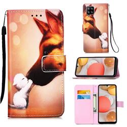 Hound Kiss Matte Leather Wallet Phone Case for Samsung Galaxy A42 5G