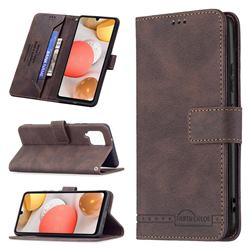 Binfen Color RFID Blocking Leather Wallet Case for Samsung Galaxy A42 5G - Brown