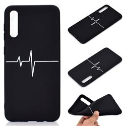 Electrocardiogram Chalk Drawing Matte Black TPU Phone Cover for Samsung Galaxy A50