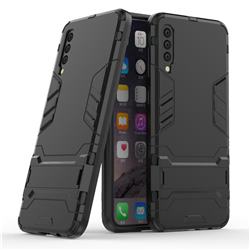 Armor Premium Tactical Grip Kickstand Shockproof Dual Layer Rugged Hard Cover for Samsung Galaxy A50 - Black