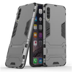 Armor Premium Tactical Grip Kickstand Shockproof Dual Layer Rugged Hard Cover for Samsung Galaxy A50 - Gray
