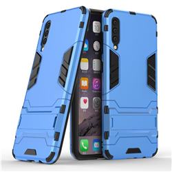 Armor Premium Tactical Grip Kickstand Shockproof Dual Layer Rugged Hard Cover for Samsung Galaxy A50 - Light Blue
