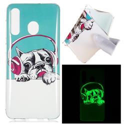 Headphone Puppy Noctilucent Soft TPU Back Cover for Samsung Galaxy A50