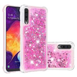Dynamic Liquid Glitter Sand Quicksand TPU Case for Samsung Galaxy A50 - Pink Love Heart