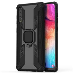 Predator Armor Metal Ring Grip Shockproof Dual Layer Rugged Hard Cover for Samsung Galaxy A50 - Black