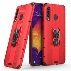 Alita Battle Angel Armor Metal Ring Grip Shockproof Dual Layer Rugged Hard Cover for Samsung Galaxy A50 - Red