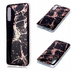 Black Galvanized Rose Gold Marble Phone Back Cover for Samsung Galaxy A50