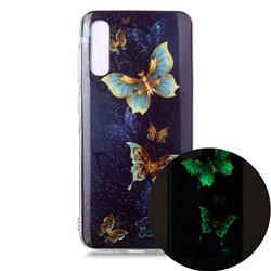 Golden Butterflies Noctilucent Soft TPU Back Cover for Samsung Galaxy A50