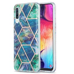 Blue Green Marble Pattern Galvanized Electroplating Protective Case Cover for Samsung Galaxy A50