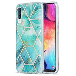 Blue Sea Marble Pattern Galvanized Electroplating Protective Case Cover for Samsung Galaxy A50