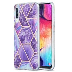 Purple Gagic Marble Pattern Galvanized Electroplating Protective Case Cover for Samsung Galaxy A50