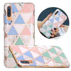 Fresh Triangle Painted Marble Electroplating Protective Case for Samsung Galaxy A50