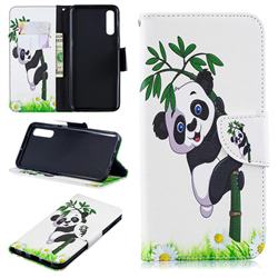 Bamboo Panda Leather Wallet Case for Samsung Galaxy A50