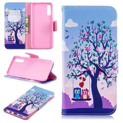 Tree and Owls Leather Wallet Case for Samsung Galaxy A50
