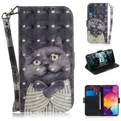 Cat Embrace 3D Painted Leather Wallet Phone Case for Samsung Galaxy A50