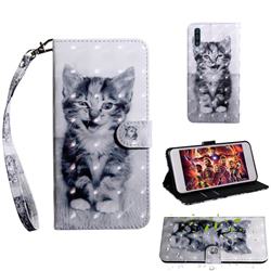 Smiley Cat 3D Painted Leather Wallet Case for Samsung Galaxy A50