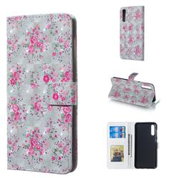 Roses Flower 3D Painted Leather Phone Wallet Case for Samsung Galaxy A50