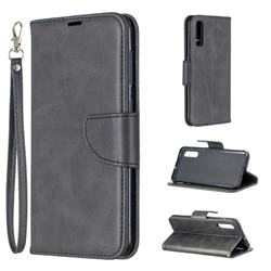 Classic Sheepskin PU Leather Phone Wallet Case for Samsung Galaxy A50 - Black