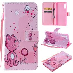 Cats and Bees PU Leather Wallet Case for Samsung Galaxy A50