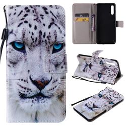 White Leopard PU Leather Wallet Case for Samsung Galaxy A50
