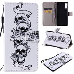 Skull Head PU Leather Wallet Case for Samsung Galaxy A50
