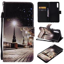 City Night View PU Leather Wallet Case for Samsung Galaxy A50
