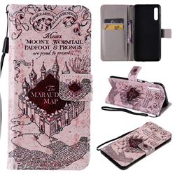 Castle The Marauders Map PU Leather Wallet Case for Samsung Galaxy A50