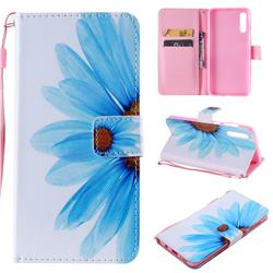 Blue Sunflower PU Leather Wallet Case for Samsung Galaxy A50