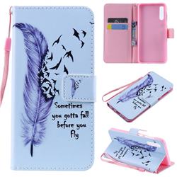 Feather Birds PU Leather Wallet Case for Samsung Galaxy A50