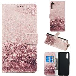 Glittering Rose Gold PU Leather Wallet Case for Samsung Galaxy A50