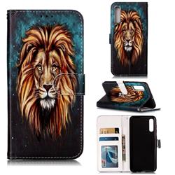 Ice Lion 3D Relief Oil PU Leather Wallet Case for Samsung Galaxy A50