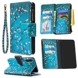 Blue Plum Binfen Color BF03 Retro Zipper Leather Wallet Phone Case for Samsung Galaxy A50