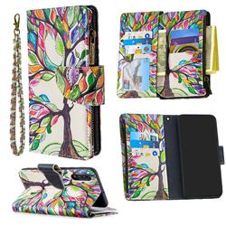 The Tree of Life Binfen Color BF03 Retro Zipper Leather Wallet Phone Case for Samsung Galaxy A50