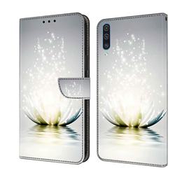 Flare lotus Crystal PU Leather Protective Wallet Case Cover for Samsung Galaxy A50